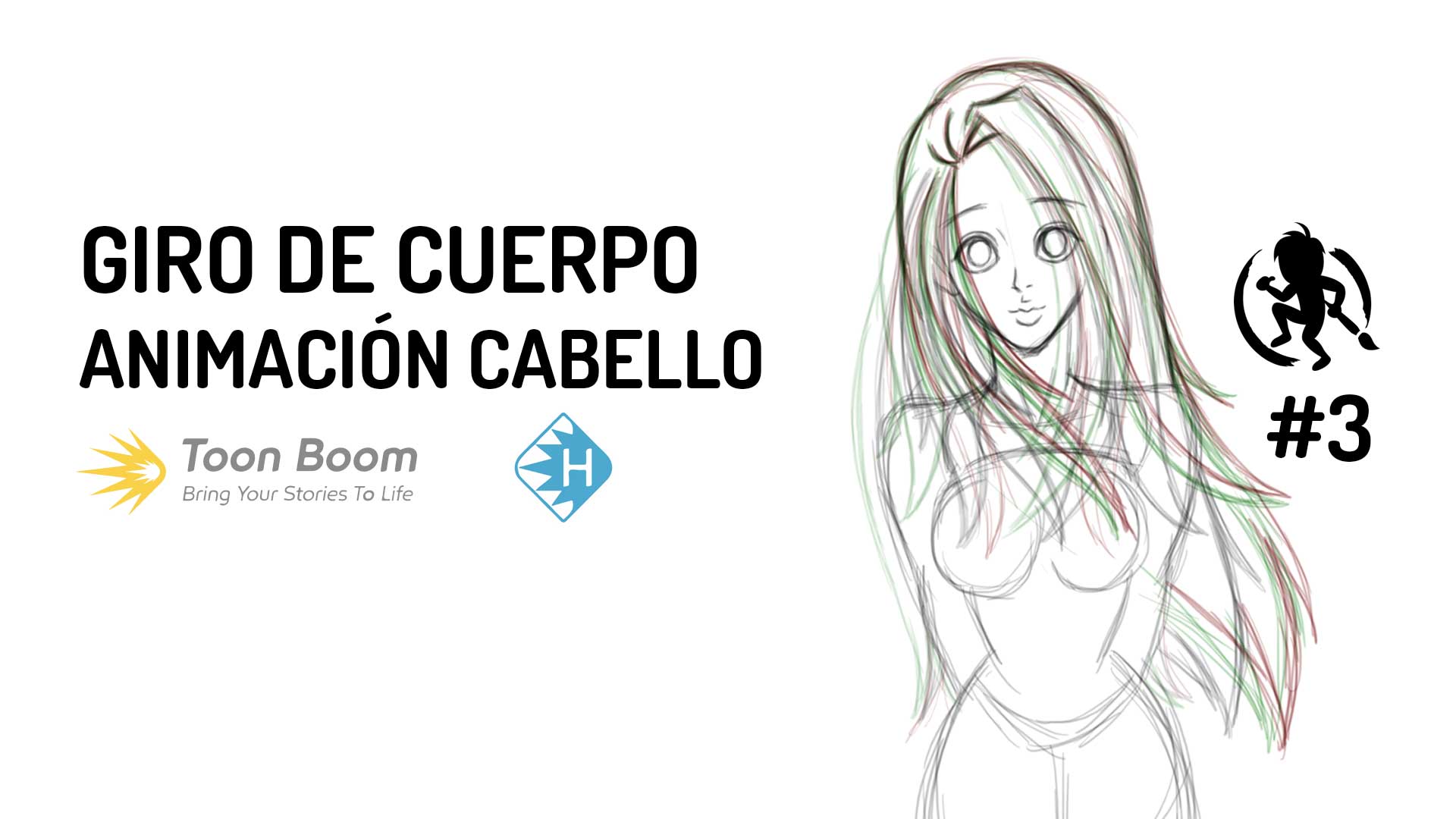 Como animar el cabello del giro de cuerpo