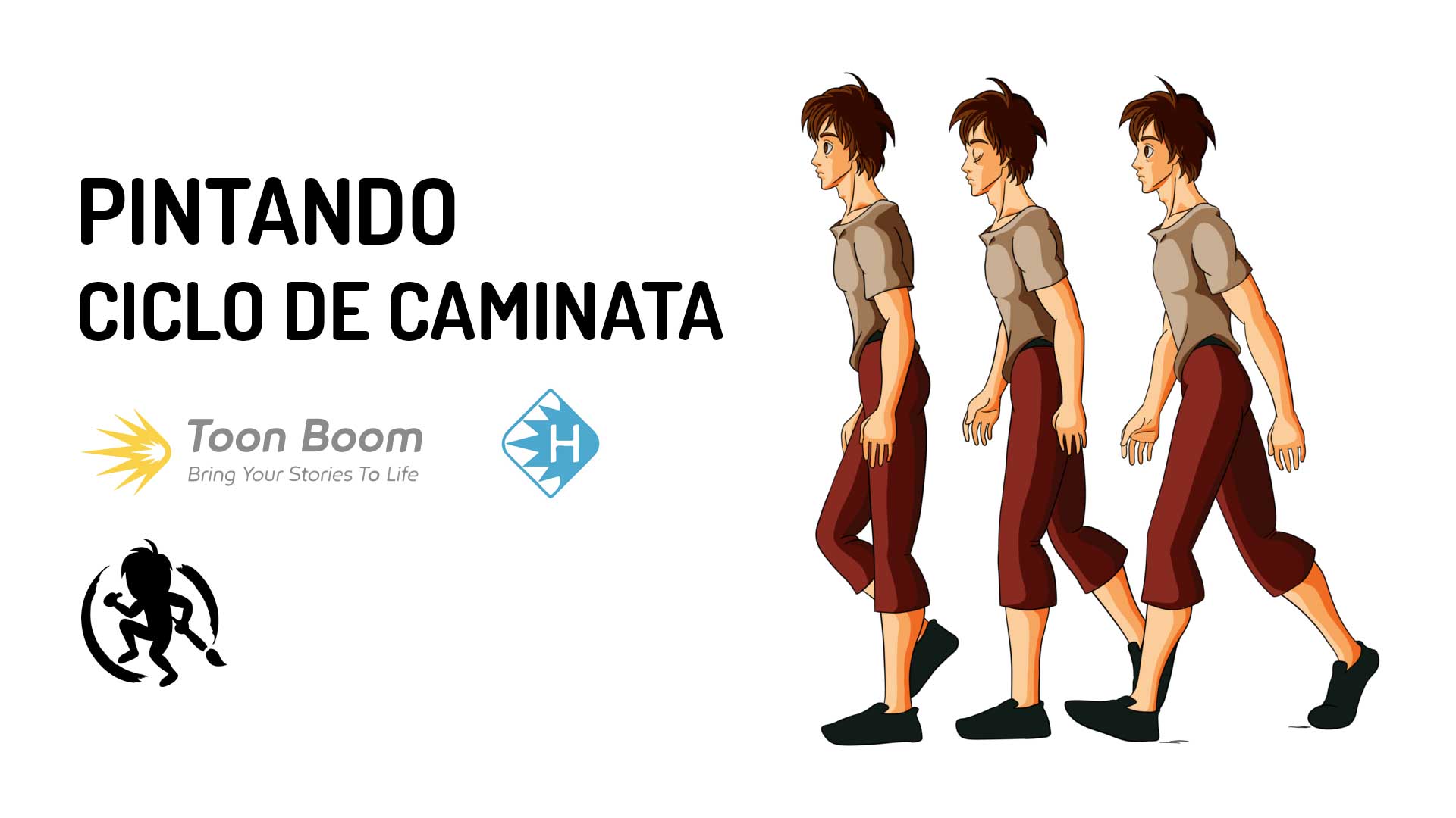 Pintando el ciclo de caminata de perfil